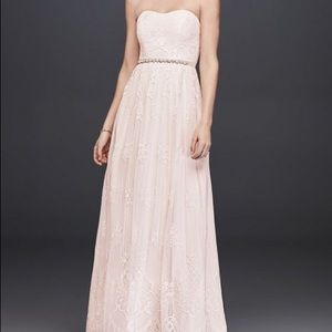David Bridal sheath BoHo Wedding dress